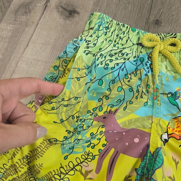 Vilebrequin Boys Tropical Print Swim Shorts Size 8 Years Elastic Waist W/ Pocket - Picture 8 of 15